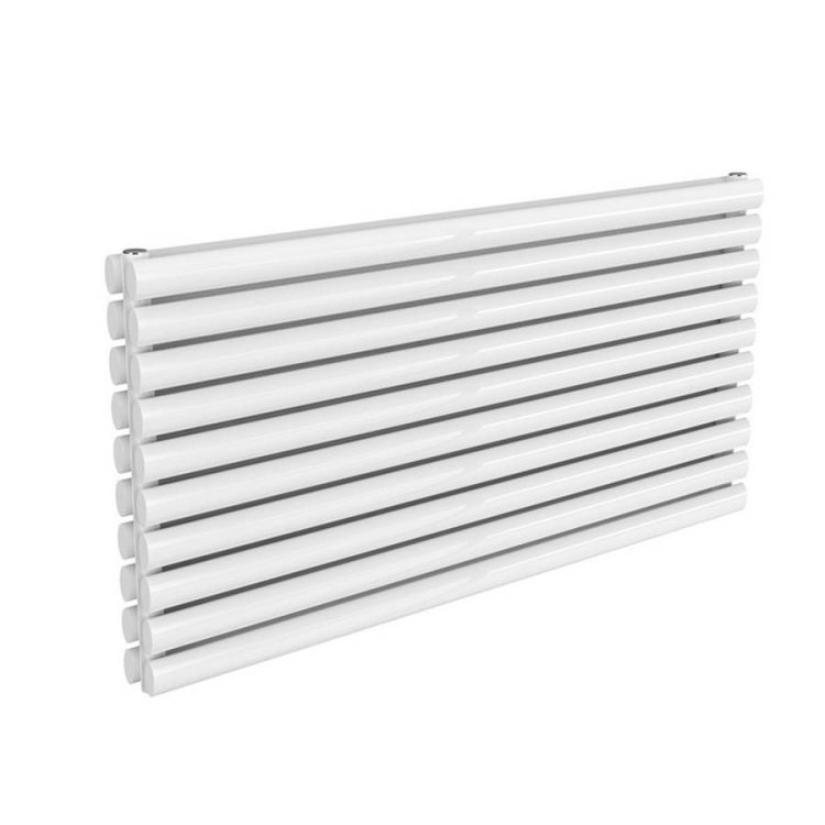 Reina Nevah 590x1200mm White Mild Steel Double Horizontal Radiator