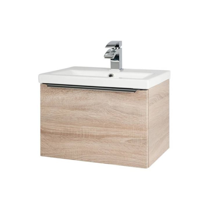 Kartell Kore 500mm Oak Wall Mounted Drawer Vanity Unit & Basin