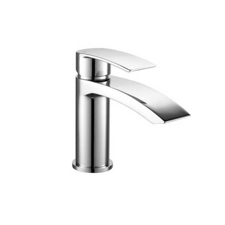 Kartell Curve Chrome Mini Mono Basin Mixer with Click Waste