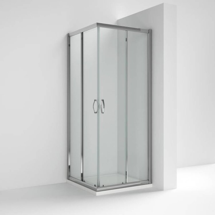 Nuie Ella 760mm Chrome Framed Corner Entry Shower Enclosure