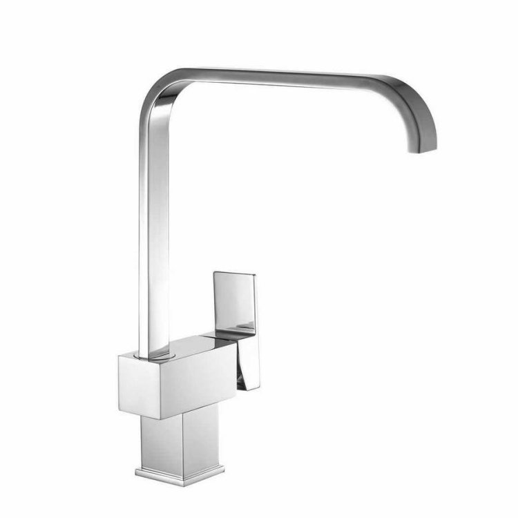 Kartell Chrome Square Single Lever Kitchen Sink Mixer Tap