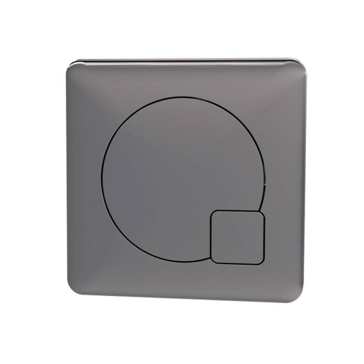 Nuie Brushed Gunmetal Square Dual Flush Push Plate