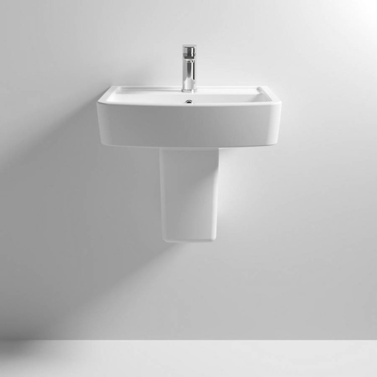 Nuie Bliss 520mm 1TH Basin and Semi Pedestal