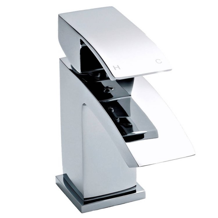 Nuie Vibe Chrome Mini Mono Basin Mixer with Push Button Waste