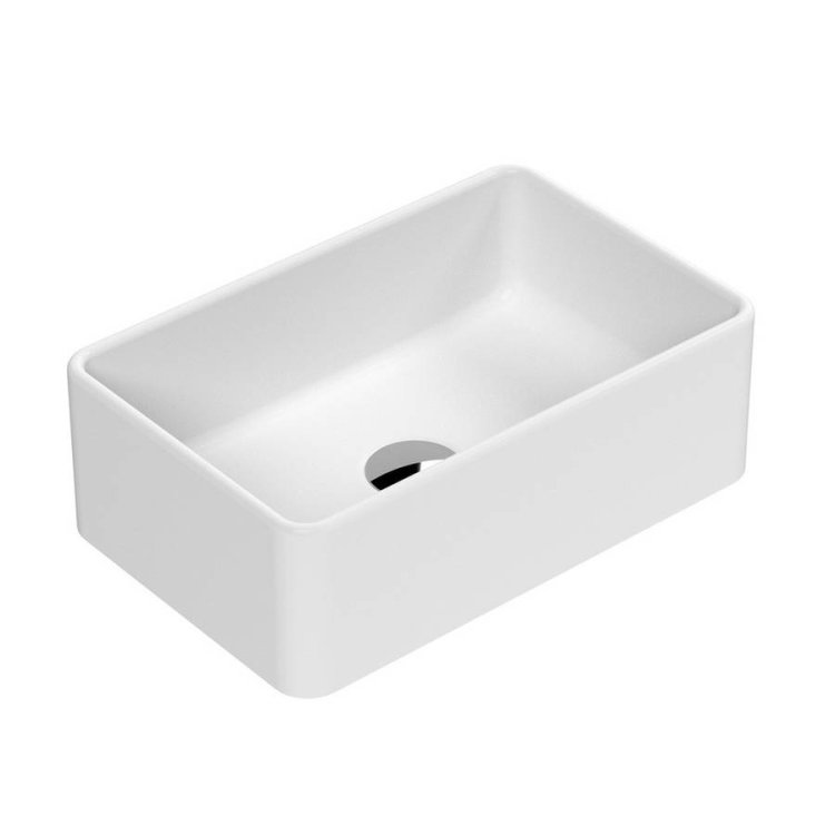 Nuie Luxe White 365mm Rectangular Countertop Basin