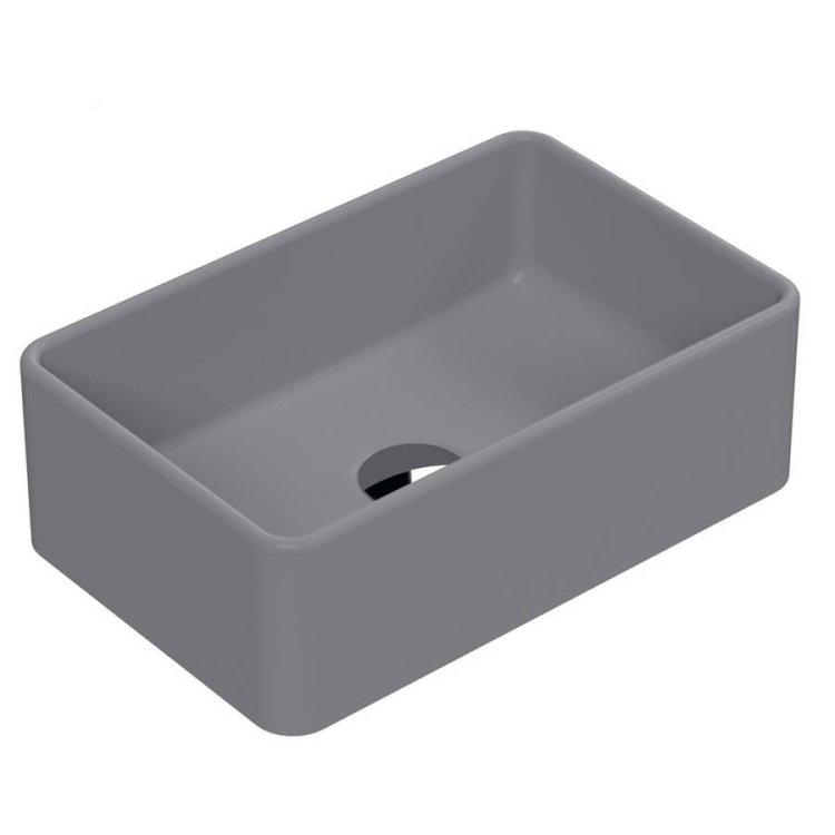 Nuie Luxe Grey 365mm Rectangular Countertop Basin