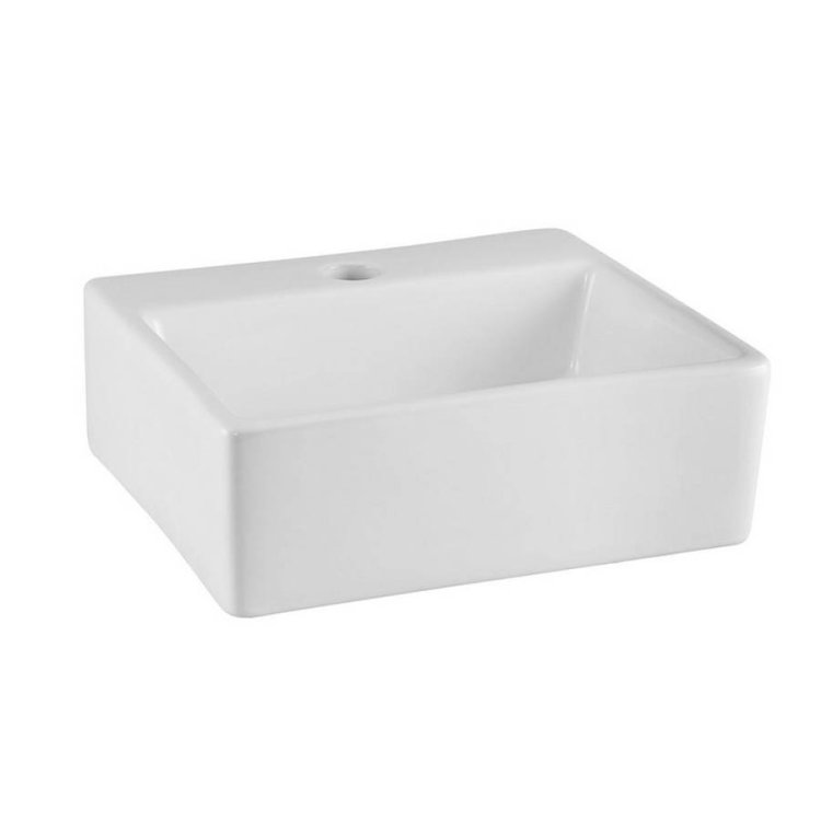 Nuie White 335mm Rectangular Countertop Basin