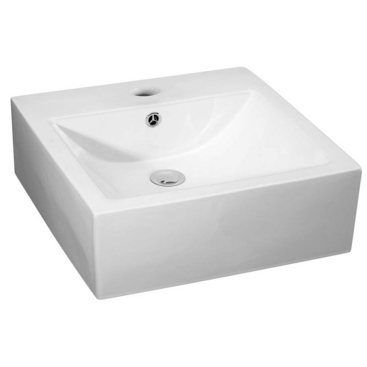 Nuie White 470mm Square Countertop Basin