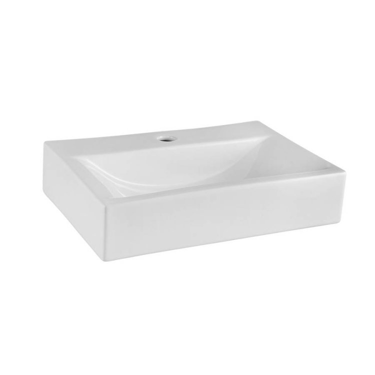 Nuie White 460mm Rectangular Countertop Basin