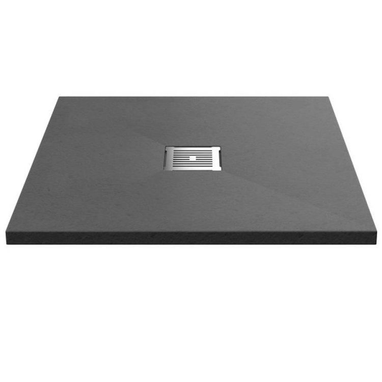 Nuie 900mm Grey Slate Square Slimline Shower Tray