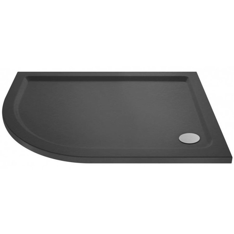 Nuie 900x760mm Slate Grey LH Offset Quadrant Shower Tray