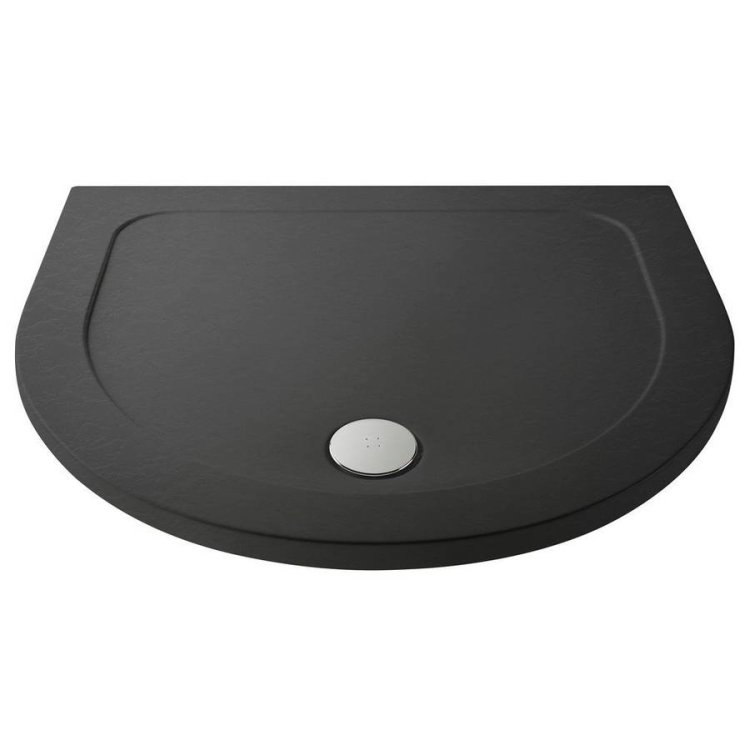 Nuie 1050x950mm Slate Grey D Shape Shower Tray