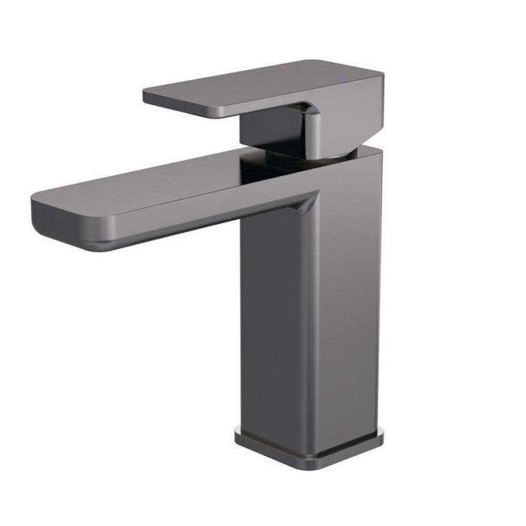 Nuie Windon Gunmetal Mono Basin Mixer with Push Button Waste