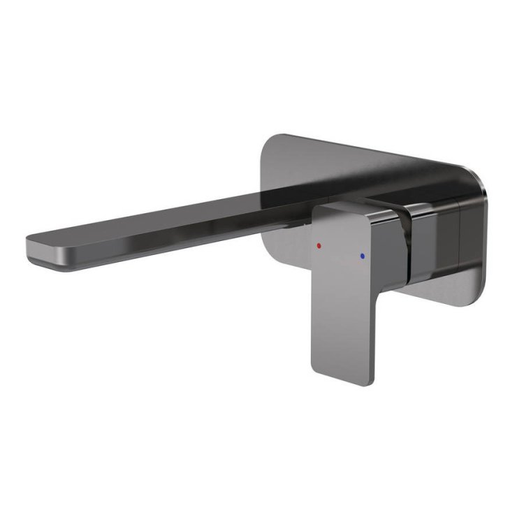 Nuie Windon Gunmetal Wall Mounted 2TH Basin Mixer