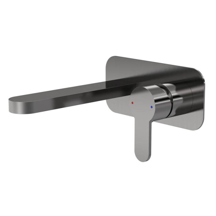 Nuie Arvan Gunmetal Wall Mounted 2TH Basin Mixer