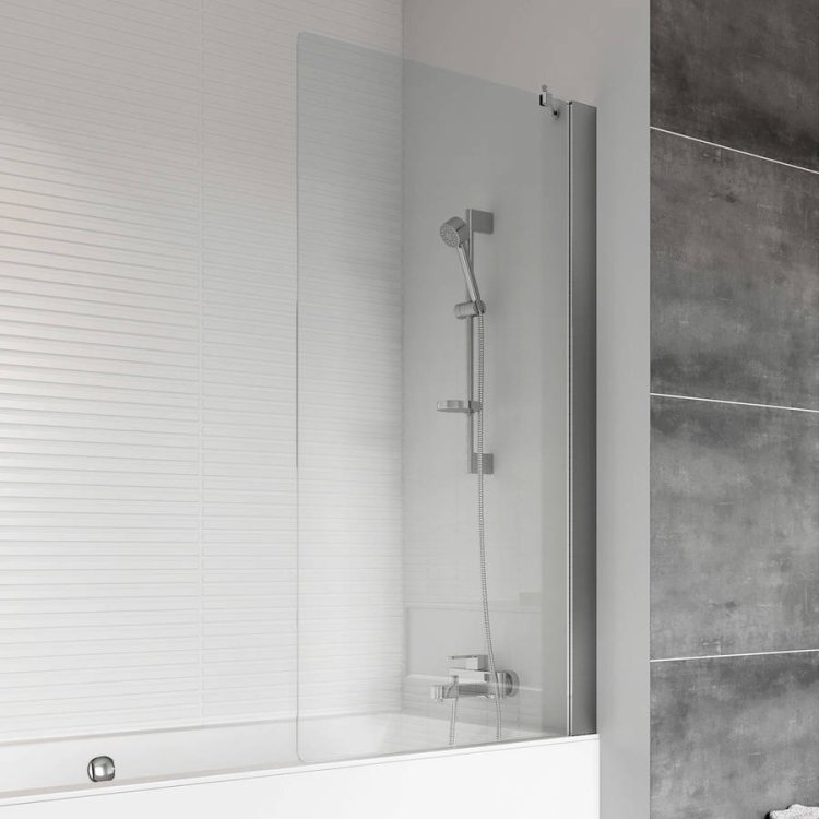 Roman Haven6 Chrome 800 x 1467mm Fixed Bath Screen