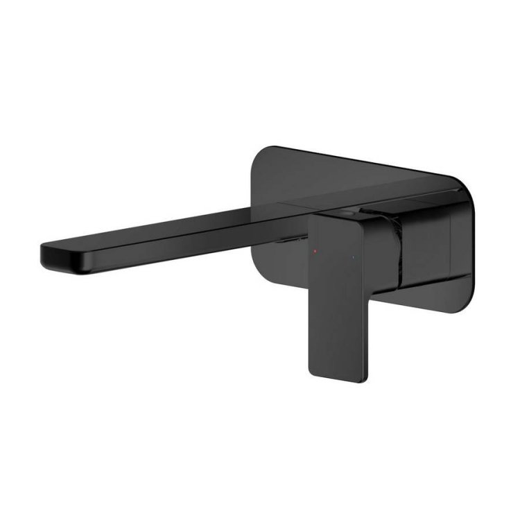 Nuie Windon Black Wall Mounted 2TH Basin Mixer