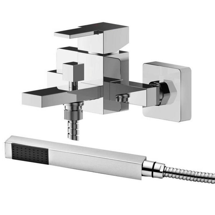 Nuie Sanford Chrome Wall Mounted Bath Shower Mixer