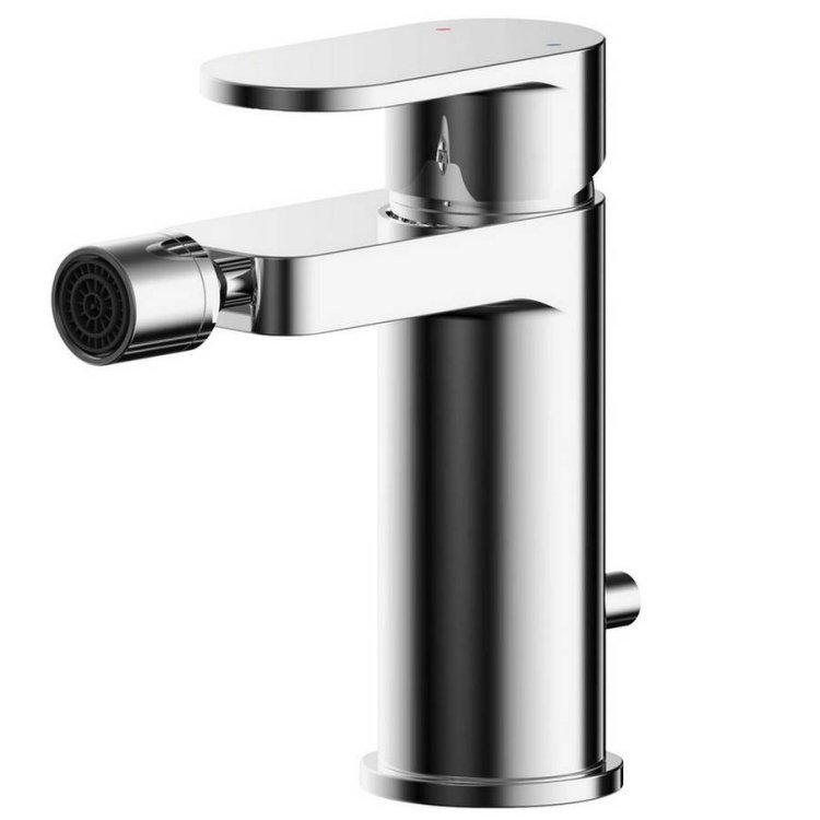 Nuie Binsey Chrome Mono Bidet Mixer with Push Button Waste