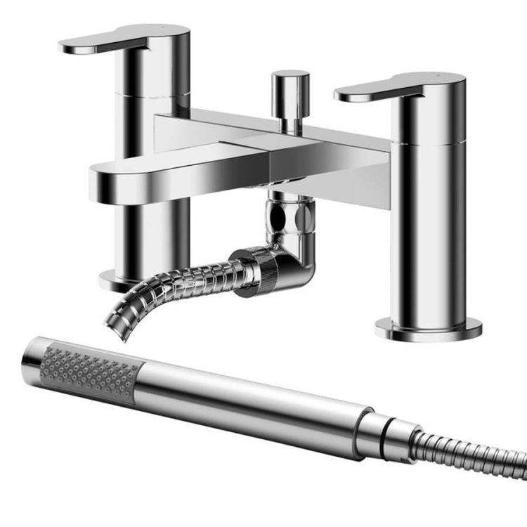 Nuie Arvan Chrome Deck Mounted Bath Shower Mixer