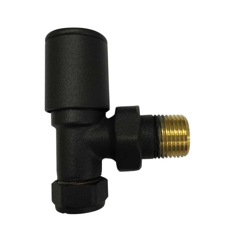 Kartell Angled Black Modern Towel Rail Valves