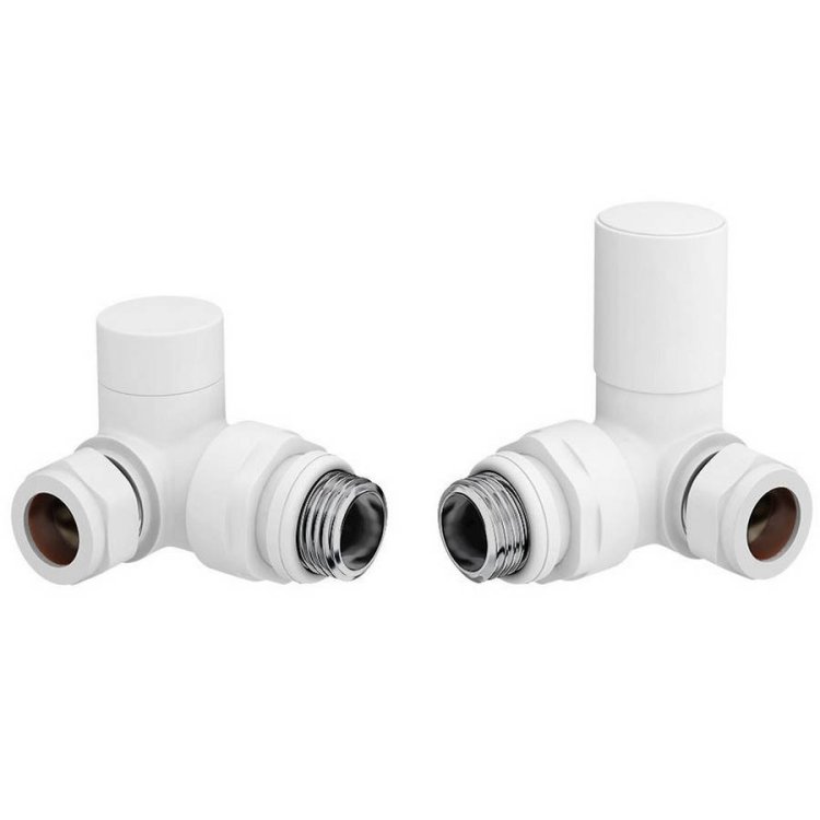 Kartell White Corner Towel Rail Valves