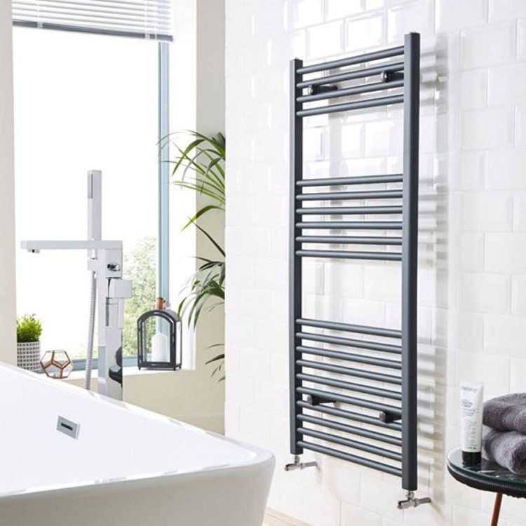 Kartell K-Rail Anthracite 800 x 600mm Straight 22mm Towel Rail