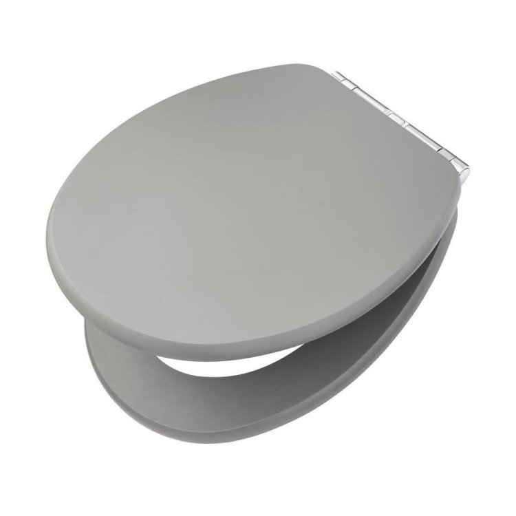 Kartell Astley Matt Grey Soft Close Wooden Toilet Seat