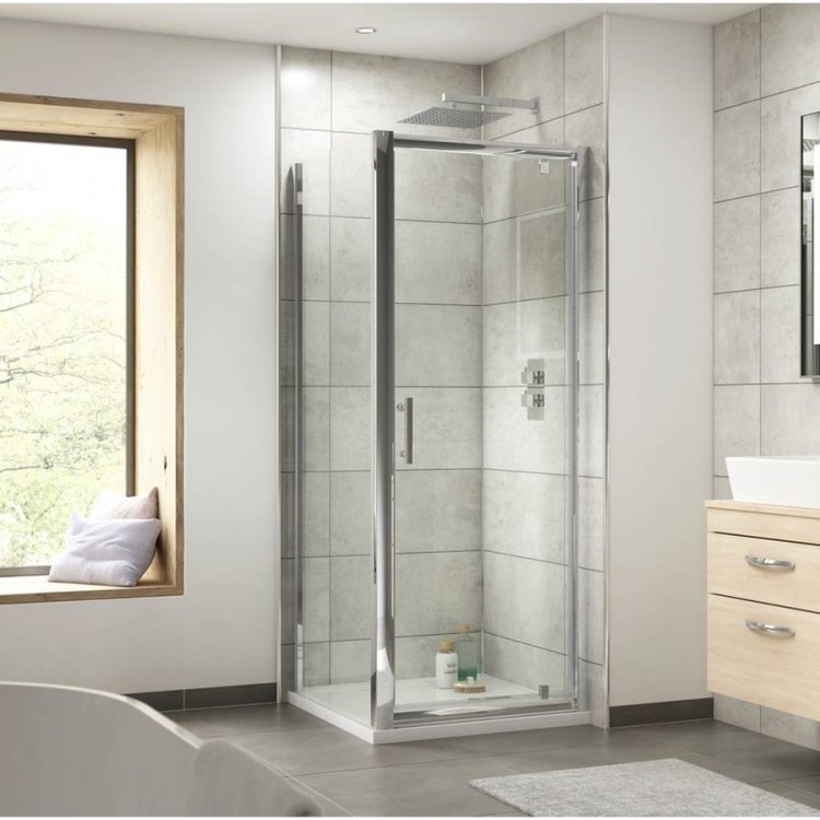 Nuie Pacific Chrome 700mm Pivot Shower Door