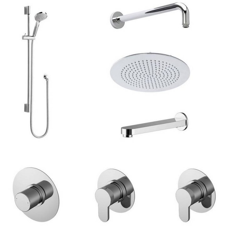 Nuie Spa Collection Arvan Bundle 3 Outlet Valve with Stop Tap and Diverter