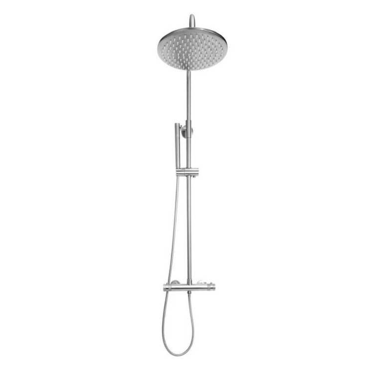 Scudo Core Chrome Round Exposed Rigid Riser Shower