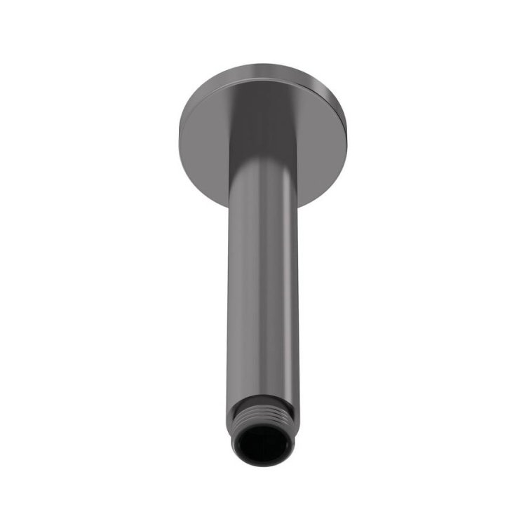 Nuie Arvan Brushed Gunmetal 150mm Circular Ceiling Mounted Shower Arm