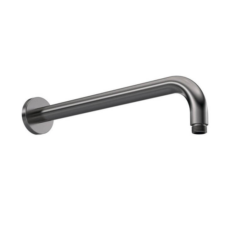 Nuie Arvan Brushed Gunmetal Circular Wall Mounted Shower Arm