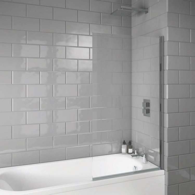 Scudo S6 Chrome Profile Square Edge Bath Screen