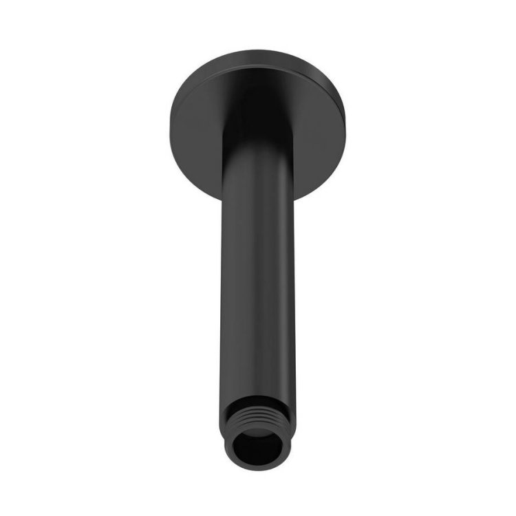 Nuie Arvan Matt Black 150mm Circular Ceiling Mounted Shower Arm