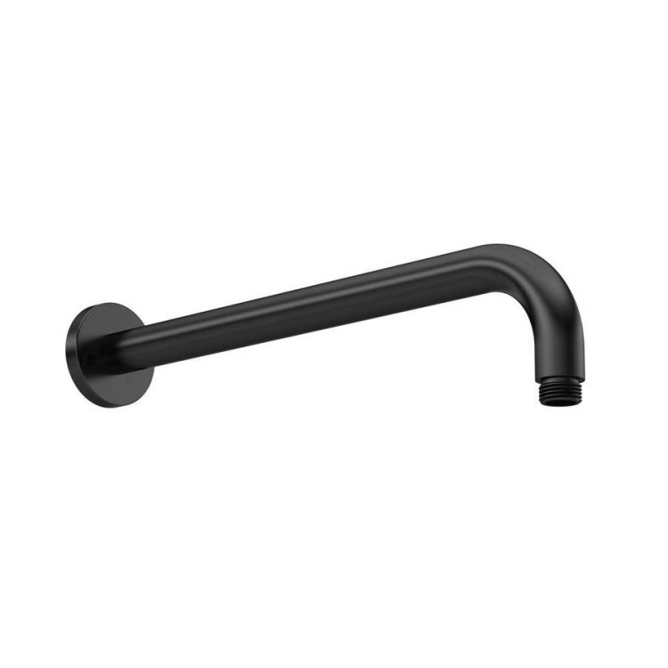 Nuie Arvan Matt Black Circular Wall Mounted Shower Arm