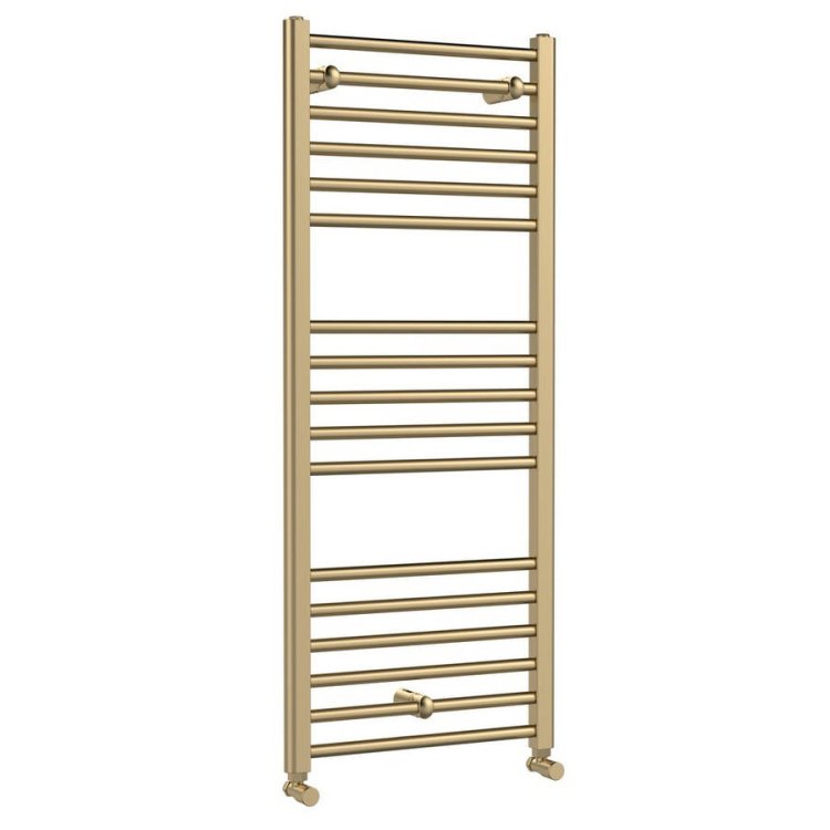 Nuie Lorica Brushed Brass 1200 x 500mm Heated Towel Rail