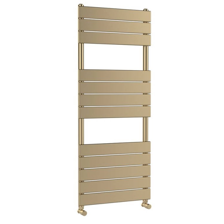 Nuie Piazza Brushed Brass 1213 x 500mm Heated Towel Radiator