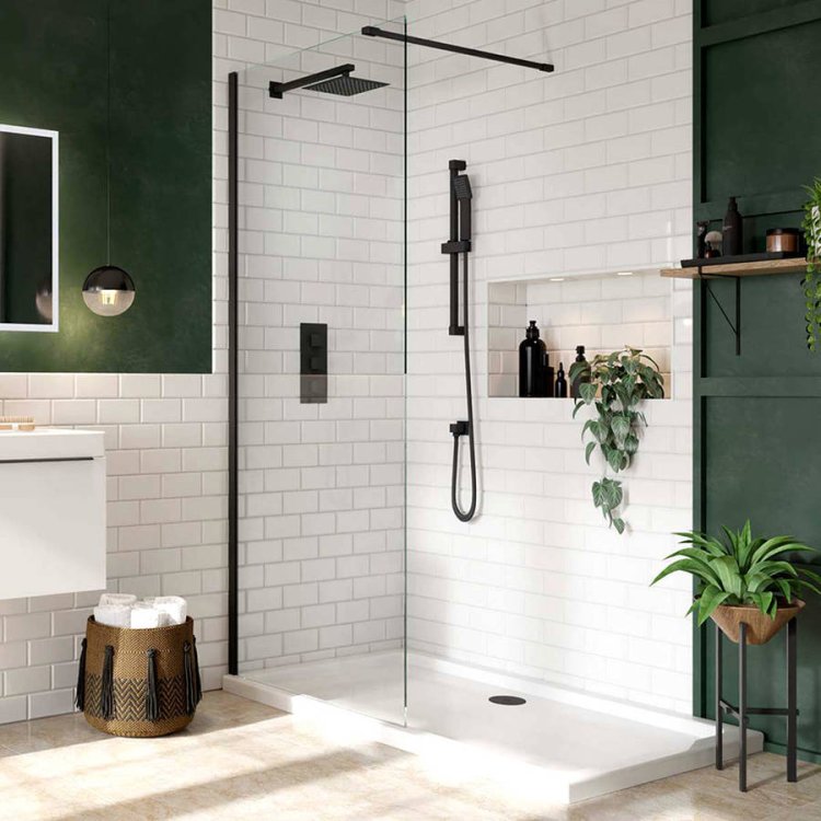  Scudo S8 Black Wetroom Panel