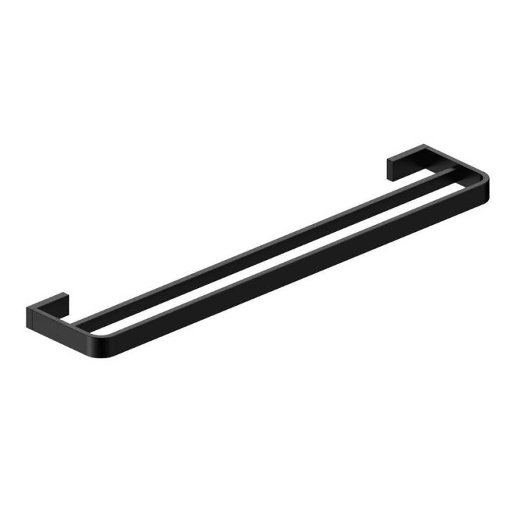 Scudo Mono Matt Black Double Towel Rail