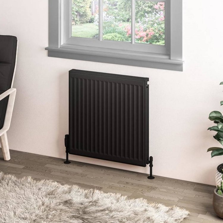 Eastbrook 600 x 600mm Matt Black Type 11 Compact Panel Radiator