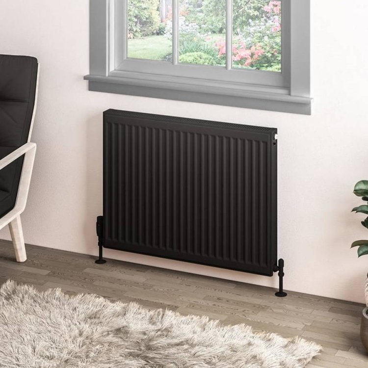 Eastbrook 600 x 800mm Matt Black Type 11 Compact Panel Radiator