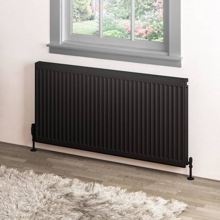 Eastbrook 600 x 1200mm Matt Black Type 11 Compact Panel Radiator