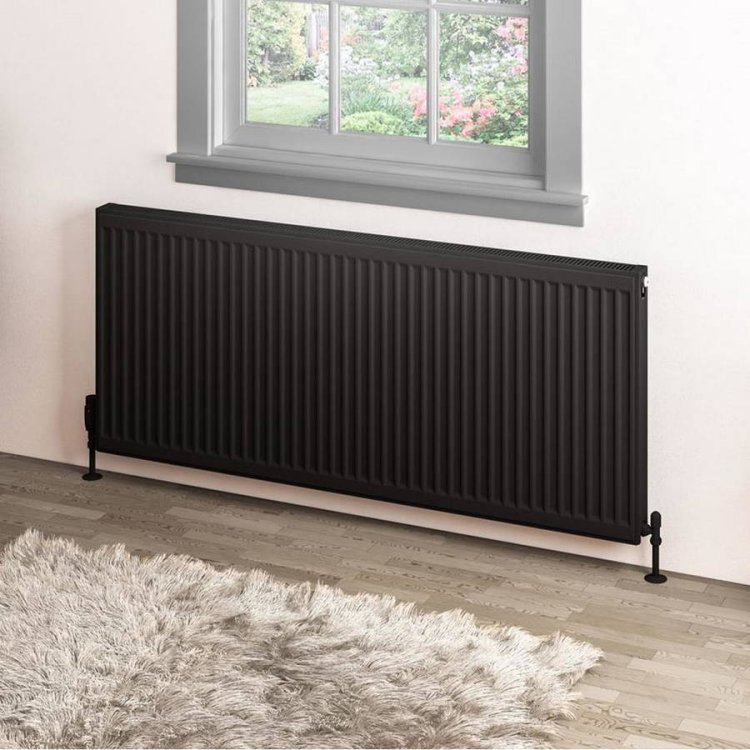 Eastbrook 600 x 1400mm Matt Black Type 11 Compact Panel Radiator