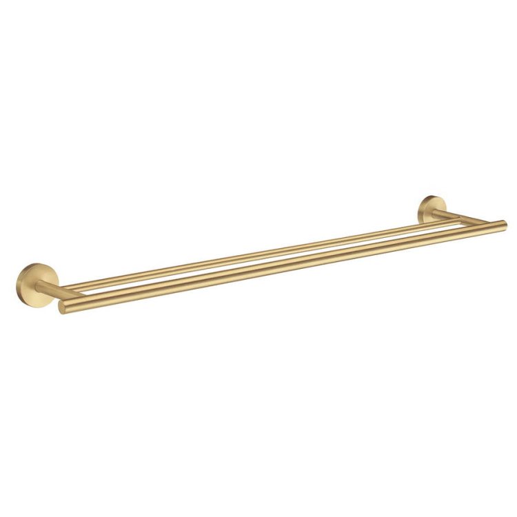 Smedbo Home Brushed Brass Double Towel Rail