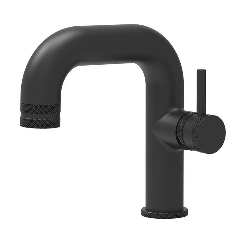 Scudo Core Black Side Lever Mono Basin Mixer