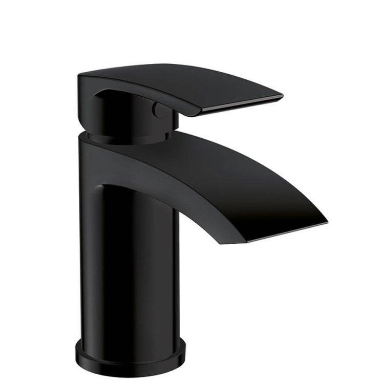 Scudo Belini Black Mono Basin Mixer with Push Waste