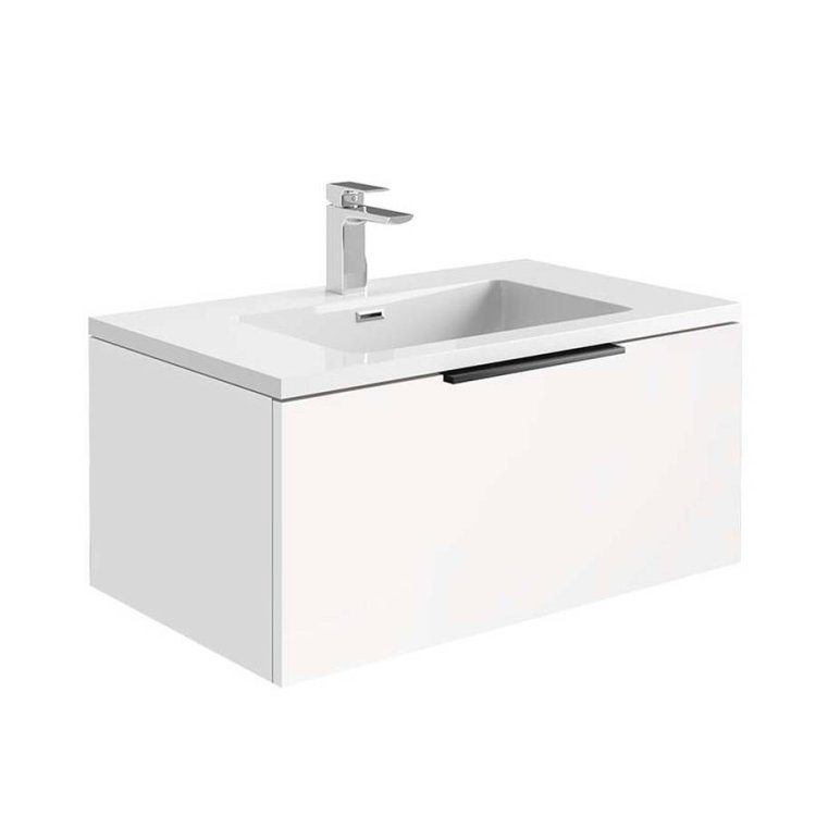 Scudo Ambience 800mm Matt White Wall Mounted LED Vanity Unit