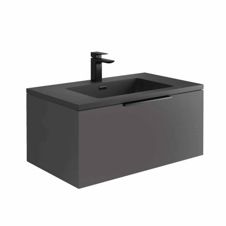 Scudo Ambience 800mm Matt Grey Wall Mounted LED Vanity Unit