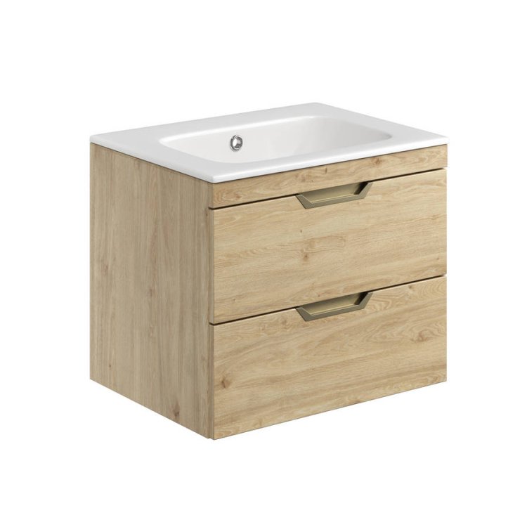 Scudo Aubrey 600mm Davos Oak Vanity Unit and Basin